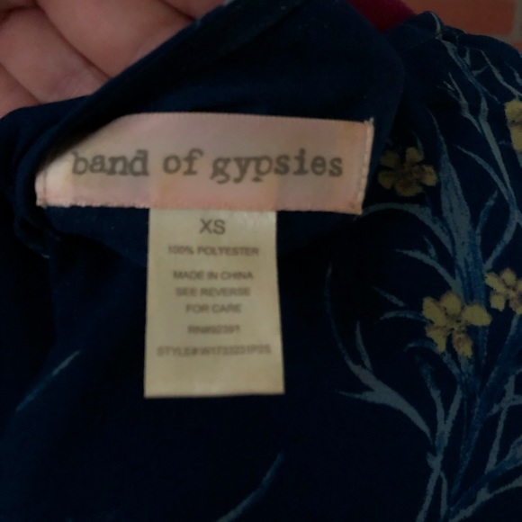 Band of Gypsies Blue Floral Flowy Dress - Picture 5 of 5